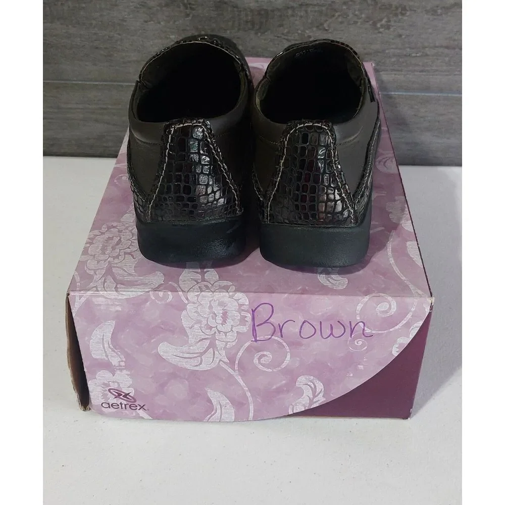 Detrex‎ Womens Comfort Leather Brown Slip On Shoes E251WM11 Size 11M NEW #362